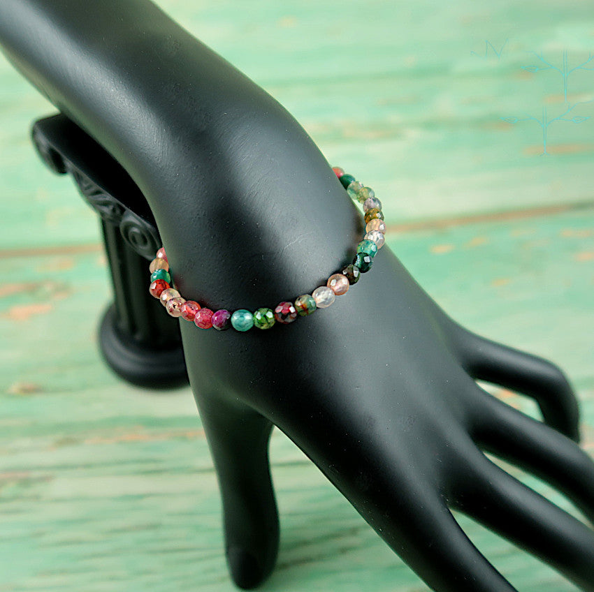 Achat Armband, bunte kleine Perlen