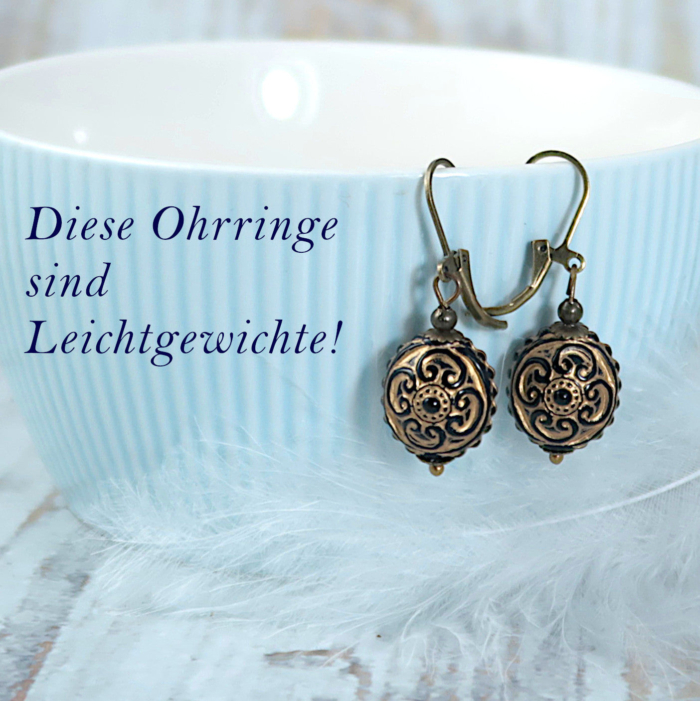 vintage Ohrringe gold-schwarz