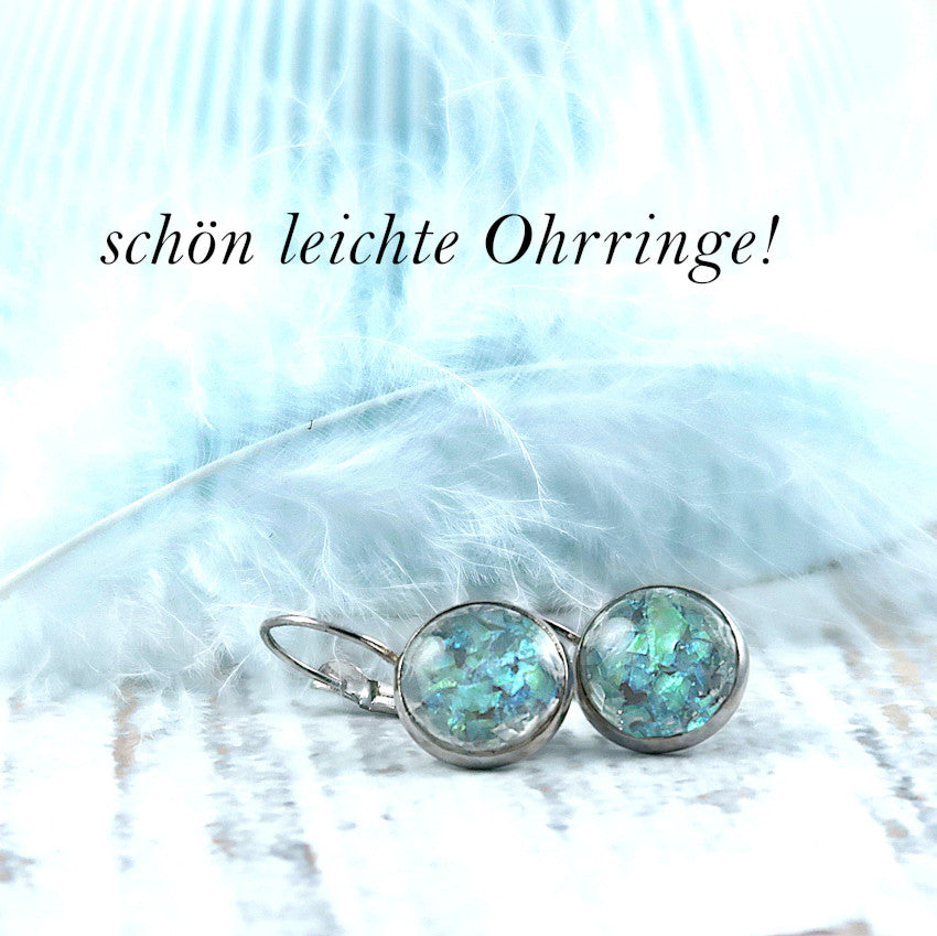 leichte, graue cabochon ohrringe